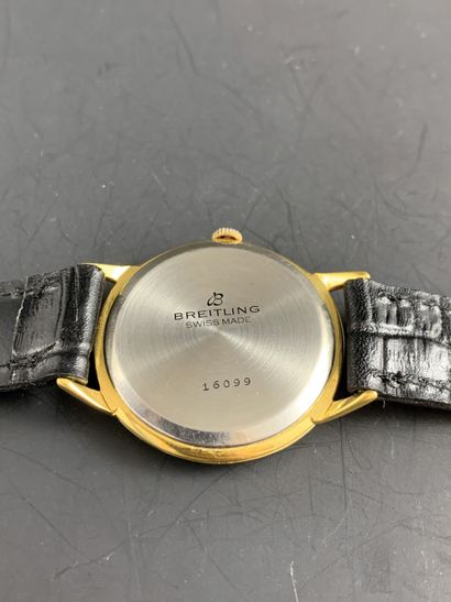 null BREITLING Antimagnetic About 1960. Ref : 16099. Steel and gold-plated wristwatch...