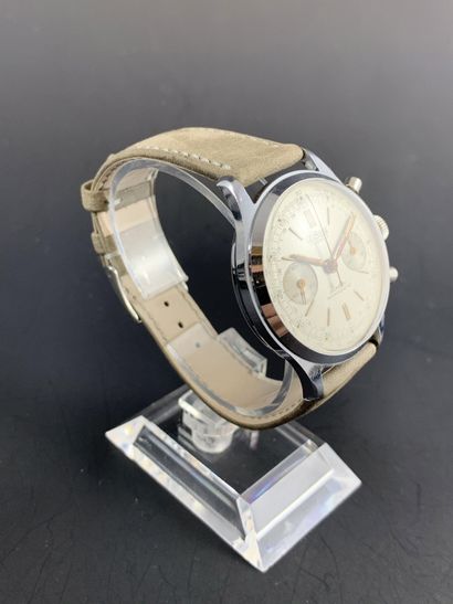 null LE PHARE Antimagnetic About 1960. Ref: 621001A. Stainless steel chronograph,...