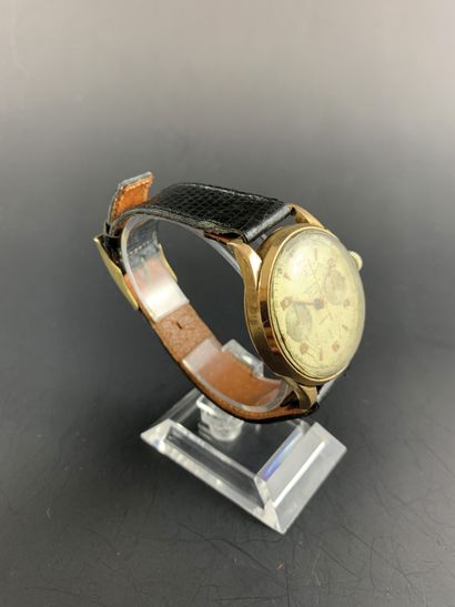 null SWISS STOPWATCH Antimagnetic Ref : 1750 / 1792 207. Circa 1940. 18K pink gold...