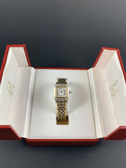 null CARTIER Circa 1985. Ref: 66921019485 Steel and 18K yellow gold ladies' wristwatch,...
