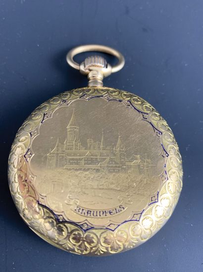 null GUSTAVE SANDOZ About 1900. réf: 6002. 18K yellow gold pocket watch signed Gustave...