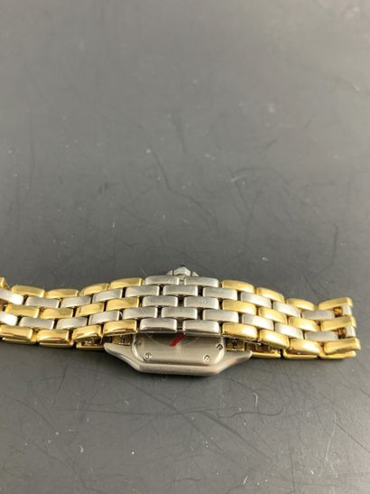 null CARTIER Circa 1985. Ref: 66921019485 Steel and 18K yellow gold ladies' wristwatch,...