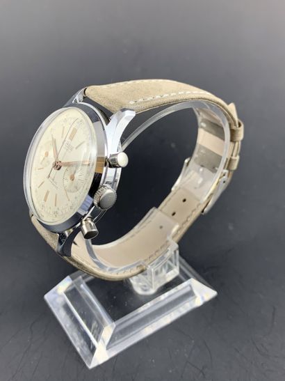 null LE PHARE Antimagnetic About 1960. Ref: 621001A. Stainless steel chronograph,...