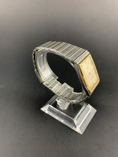 null OMEGA Deville About 1970. Ref : 1365. Stainless steel wristwatch, rectangular...