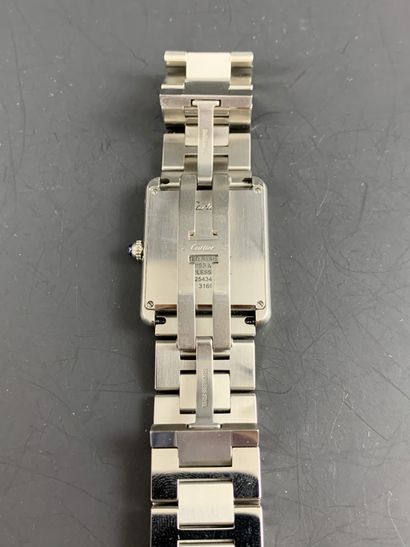 null CARTIER TANK SOLO - GT STEEL. Ref. 725434XX. Circa 2010. Rectangular steel watch,...