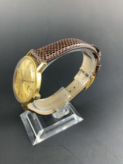 null ETERNA-MATIC 3000 About 1960. 18K yellow gold wristwatch, round case, signed...