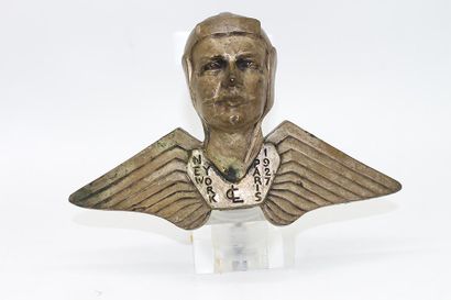 CHARLES DINDBERGH, NEW-YORK PARIS 1927 Mascot signed E. Cavaco, from Bercos editions,...
