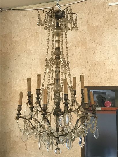 null Louis XV style crystal chandelier with pendants

12 lights.

Good condition,...