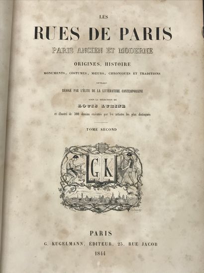 null LOUIS LURINS

Les Rues de Paris, en deux tomes, à Paris chez Kugelmann, 1844....