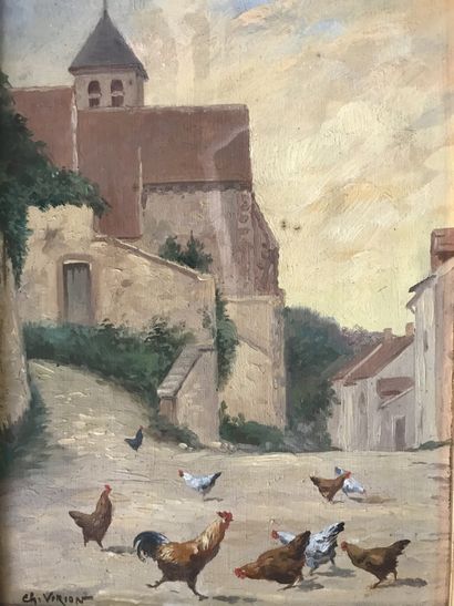 null CHARLES VIRION (1865-1946)

Poules à Montigny-sur-Loing 

Huile sur panneau...
