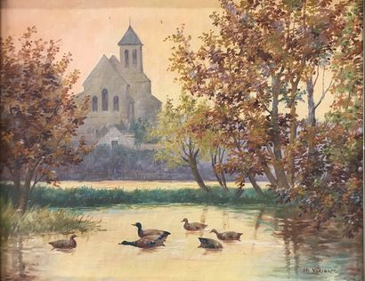 null 
CHARLES VIRION (1865-1946)




Les canards sur le Loing à Montigny




Huile...