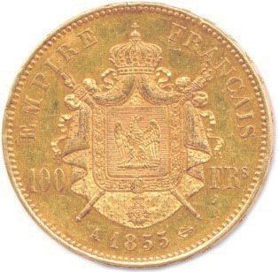 null NAPOLÉON III 1852-1870 100 gold francs (bare head) 1855 A = Paris. Some traces...