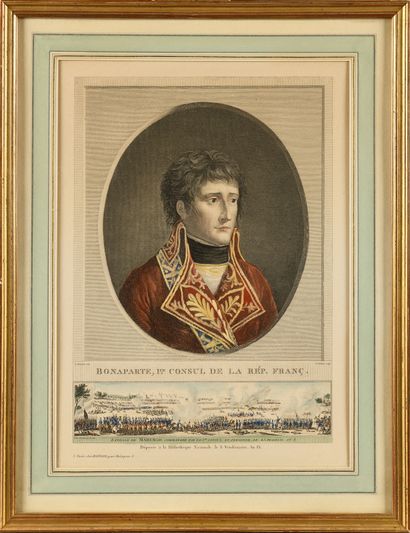 null Ecole française du XIXe siècle Portrait de Bonaparte 1er Consul de la Rép.Franç...
