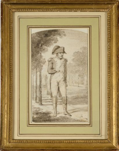 null Jean Baptiste ISABEY (1767-1855). Le Premier Consul Bonaparte en pied en uniforme...