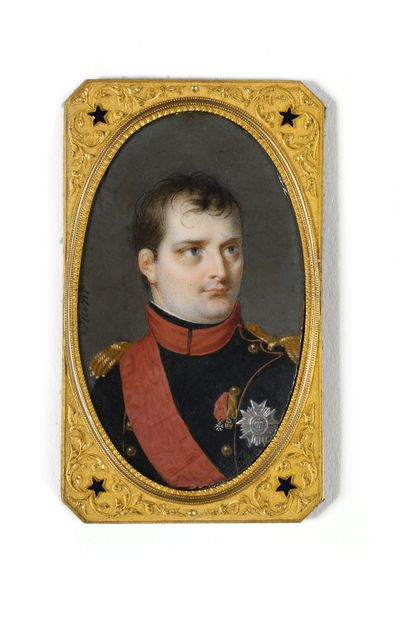 null Daniel SAINT (1778-1847) Emperor Napoleon I in uniform of the mounted hunters...