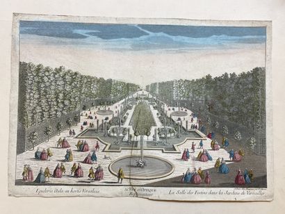 null ENSEMBLE DE NEUF VUES D’OPTIQUES : Vue du Palais des Tuileries du côté du jardin,...