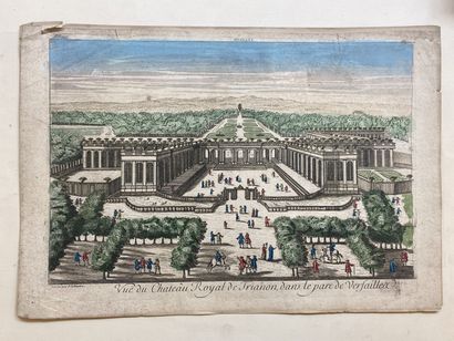 null SET OF NINE OPTICAL VIEWS : View of the Tuileries Palace from the garden side,...