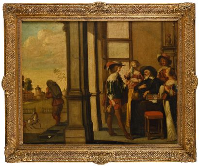 null FRENCH ECOLE IN THE 1700's AFTER ABRAHAM BOSSE The departure of the prodigal...