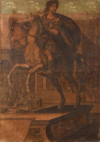 null PIERRE LANDRY (1630 - 1701) OTHON VIII - TITUS XI - DOMITIAN XII : Three portraits...