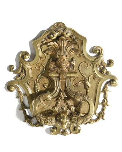 null IMPORTANT ormolu desk in the Louis Quatorzien style with a central mascaron...