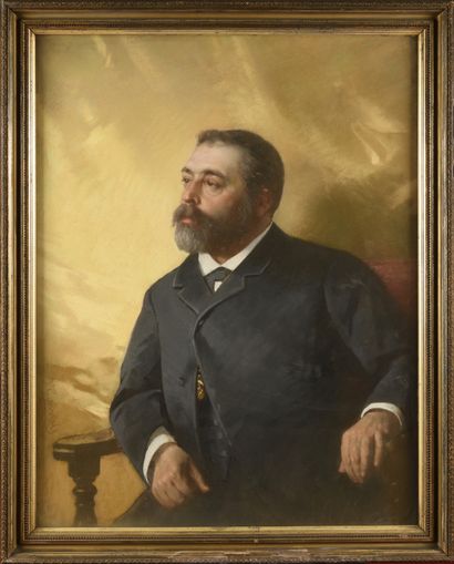 null Frédérique Émilie Auguste O'CONNEL(1822-1885) Portrait d'homme Pastel Signed...