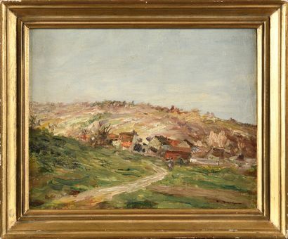 null Frédéric JACQUE (1859-1931) Vue de village Oil on canvas Signed lower right...