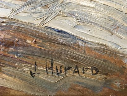null Joseph HURARD (1887-1956) Paysage de montagne Huile sur panneau, signée en bas...