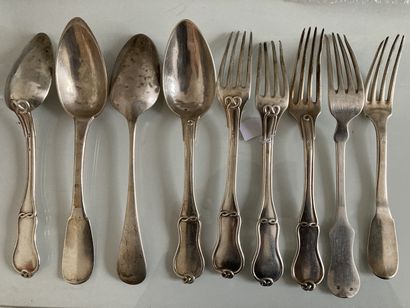 A SET OF Mismatched silver cutlery, Gordian...