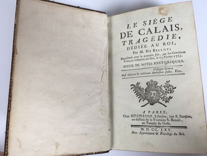null Pierre Laurent de BELLOY (1727/1775) Le Siège de Calais, tragédie Paris, Duchesne,...