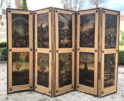 FIREWORKS with five panels decorated with...