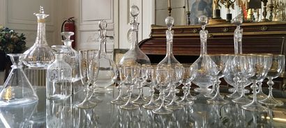 Gilt edged glassware set, bearing the number...