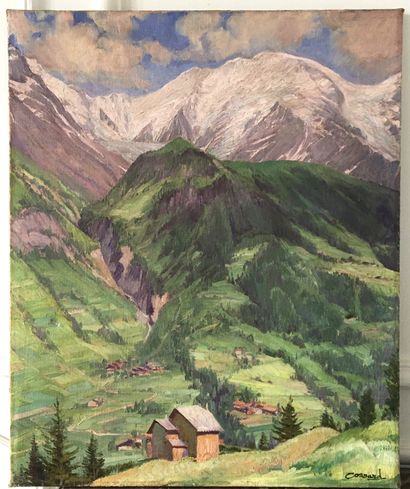 null Adolphe COSSARD (1880-1952) Vue de montagne Huile sur toile (rentoilée) Signée...