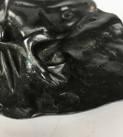 null Irénée ROCHARD (1906-1984) La Grenouille Bronze à patine noire signée, fonte...