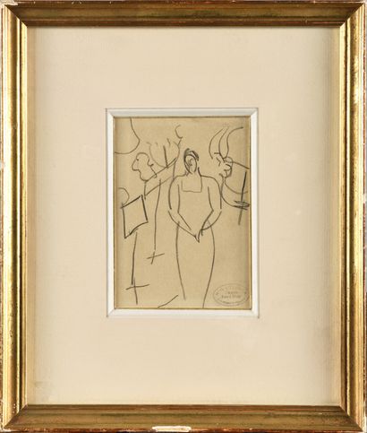 RAOUL DUFY (1877-1953) Femme debout Graphite...