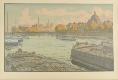 null HENRI RIVIERE (1864-1951) L’Institut et la Cité. 1900. Planche n°4 (sur 8) de...