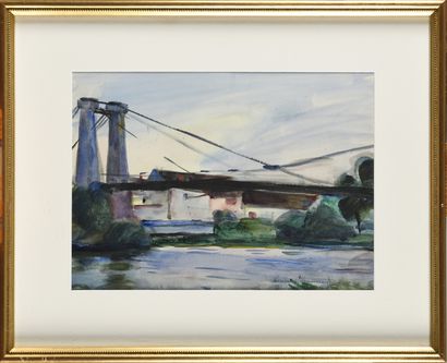 HENRI OTTMAN (1877-1927) Pont sur le Rhone...