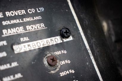 1972 LAND ROVER RANGER ROVER SUFFIX A Numéro de série 35802650A 
Première version...