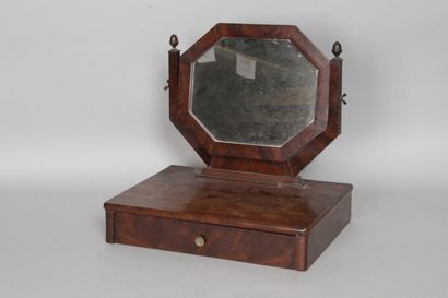 null A Louis Philippe period mahogany and mahogany veneer SMALL TABLE COIFFEUSE....