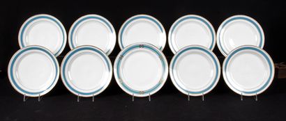 null PORCELAIN OF PARIS. Suite of nine plates and one plate of a slightly different...