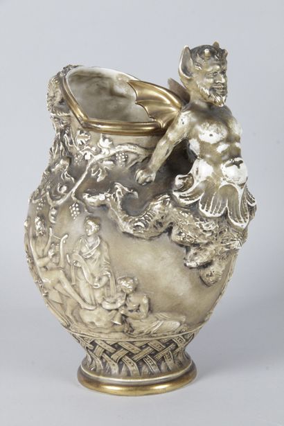null Julius DRESSLER (1882-1945) Important ceramic vase decorated with ancient scenes...