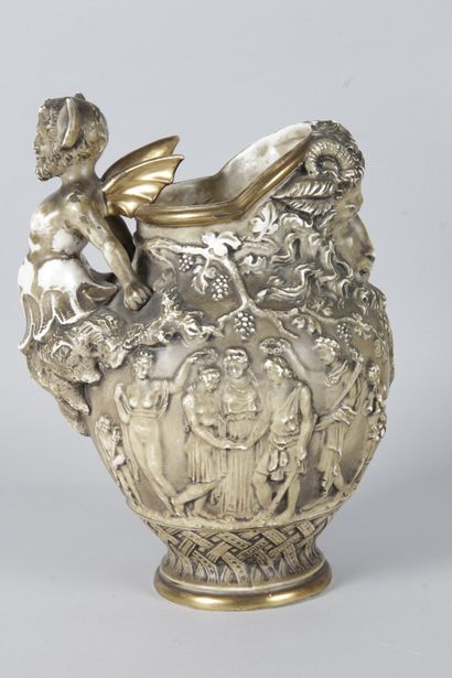 null Julius DRESSLER (1882-1945) Important ceramic vase decorated with ancient scenes...