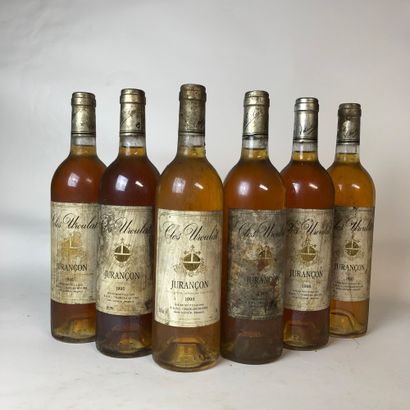 null 12 bouteilles JURANÇON 1995 Clos Uroulat (bouteilles et etiquettes très sales,...