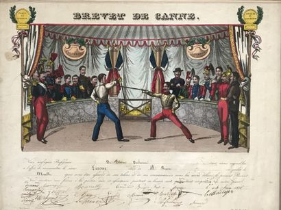 null BREVET DE CANNE

Lithographie en couleur délivré à M. Leroux en 1838

Cadre...