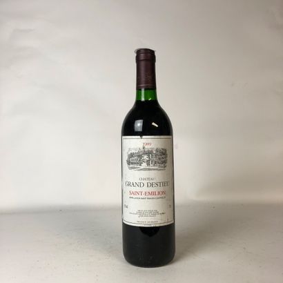 null 1 bouteille CHÂTEAU GRAND DESTIEU 1989 Saint-Emilion (étiquette fanée, marquée,...