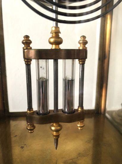 null PORTABLE HANGER in breccia marble and gilt bronze with glass cage enclosing...