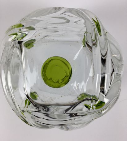 null LALIQUE FRANCE Six crystal whisky glasses, model "Floride" Height. 11 cm (very...