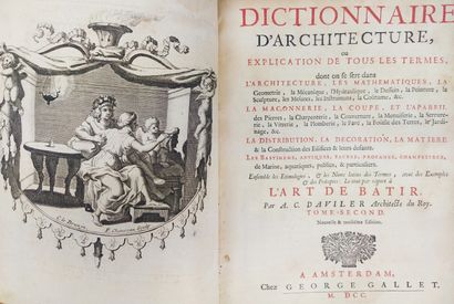 null Augustin-Charles D'AVILER (1653-1701) Cours d'architecture qui comprend les...