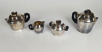A plain silver COFFEE SERVICE including a...