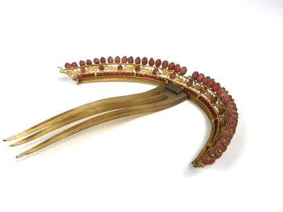 null Gilded metal PEAK decorated with coral balls Charles X period 14 cm long (m...