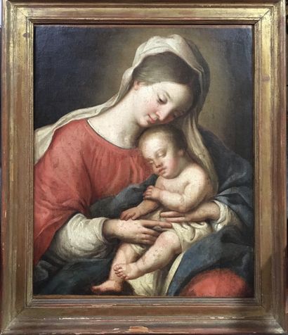 ECOLE ITALIENNE du XVIIe siècle Vierge à...